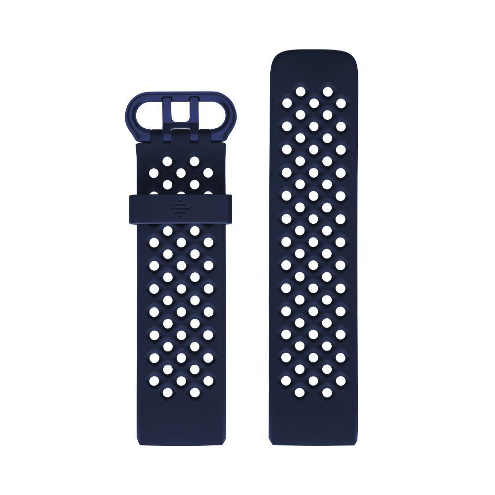 FITBIT Charge 4 (NFC), Zusatzladegerät, Sportband Navy, Fitness Tracker, S, L, Schwarz