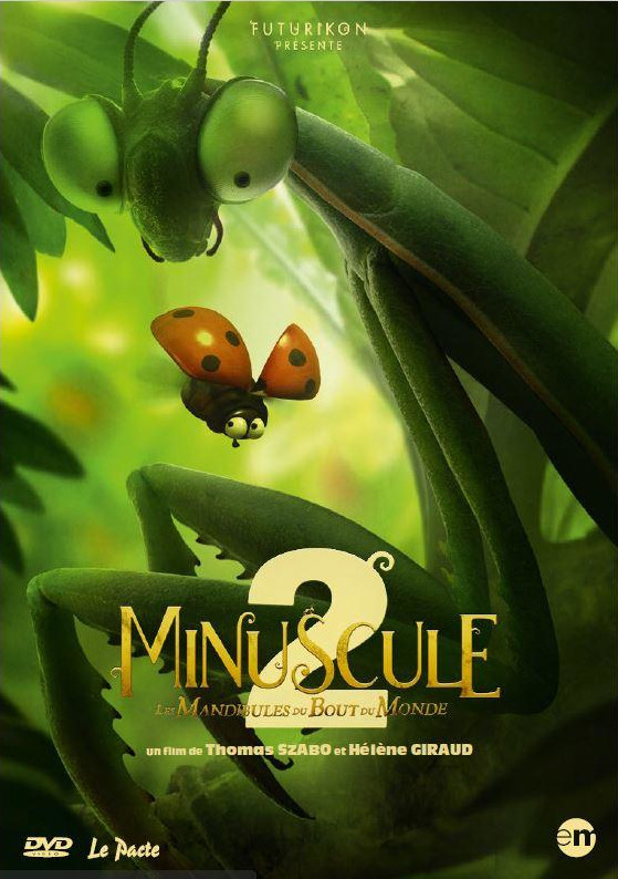 Affiche de film d'une mante religieuse et d'une coccinelle, avec texte en français.