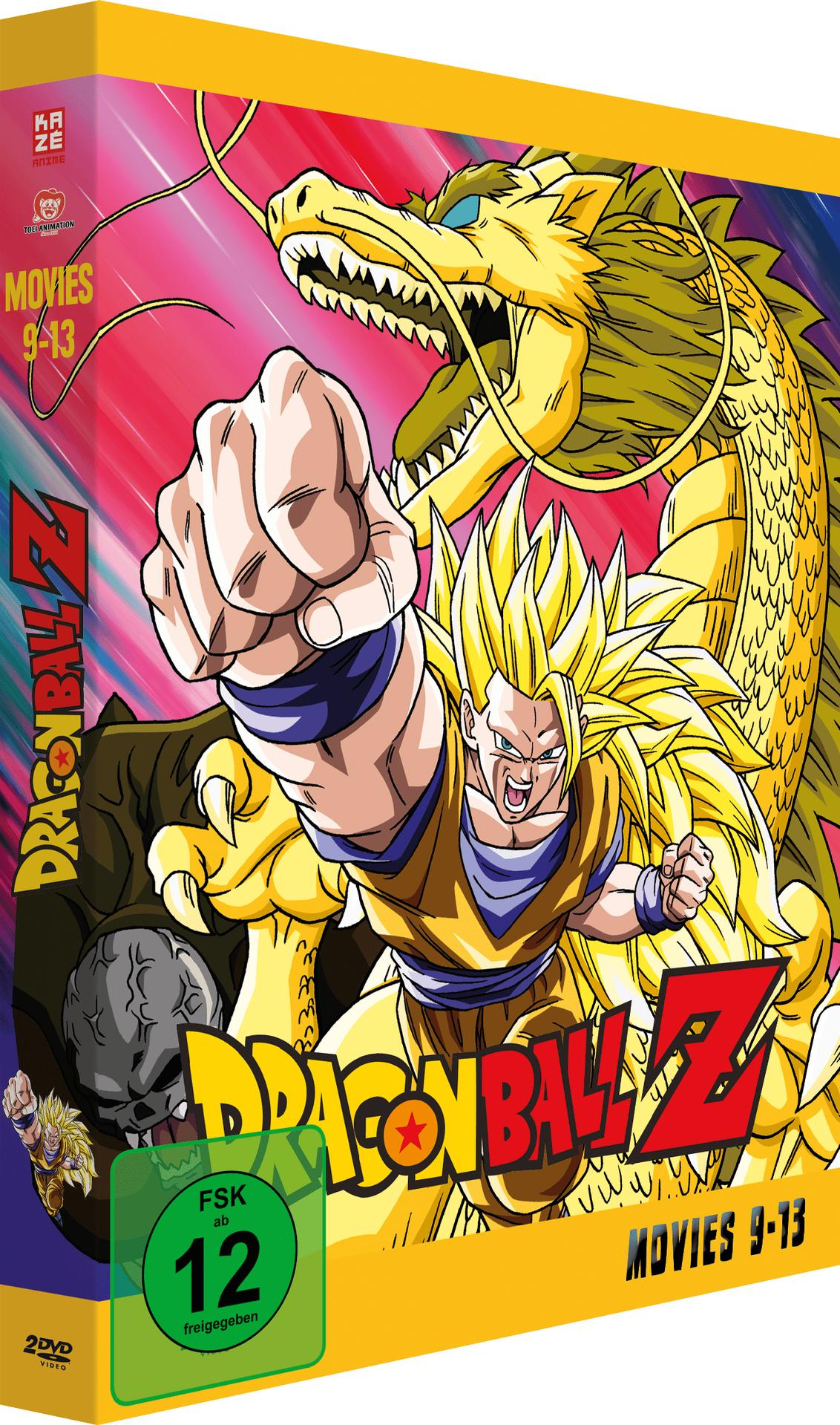 Dragon Ball Z DVD-Box-Set mit Charakteren und dem Serientitel, gelber Hintergrund.