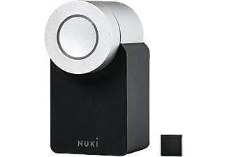 NUKI Smart Lock für Schweizer Rundprofilzylinder - Elektronisches Türschloss (Schwarz/Silber)