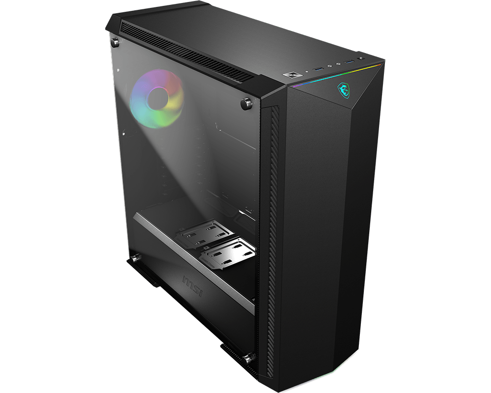 MSI MPG Gungnir 100 1X A-RGB 3X 120MM Fan ATX Temperli Cam Gaming Bilgisayar Kasası Siyah