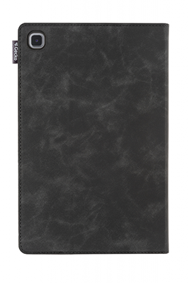 Black tablet case with a camera cutout.