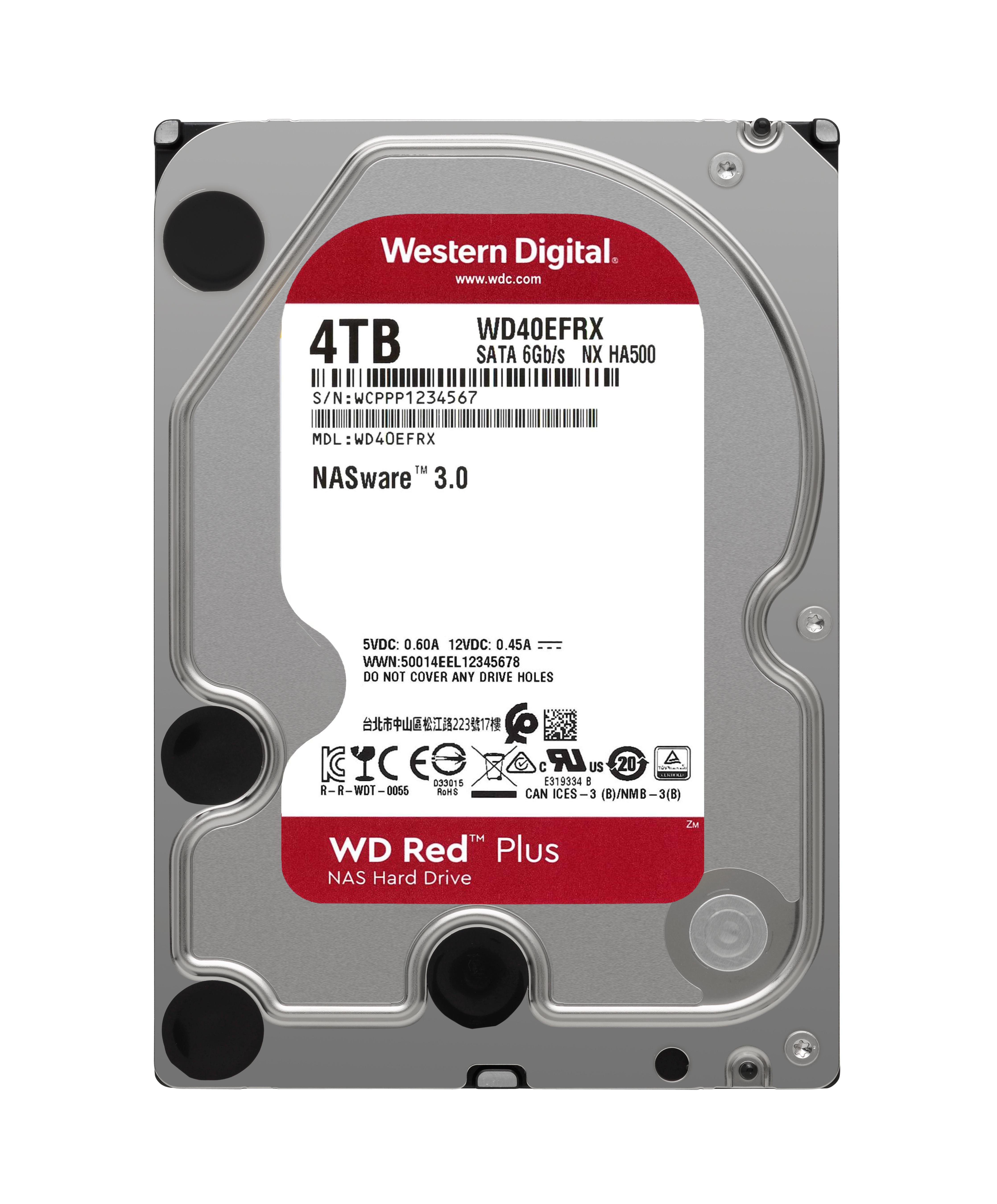 WD Red™ Plus Festplatte Bulk, 4 TB HDD SATA 6 Gbps, 3,5 Zoll, intern