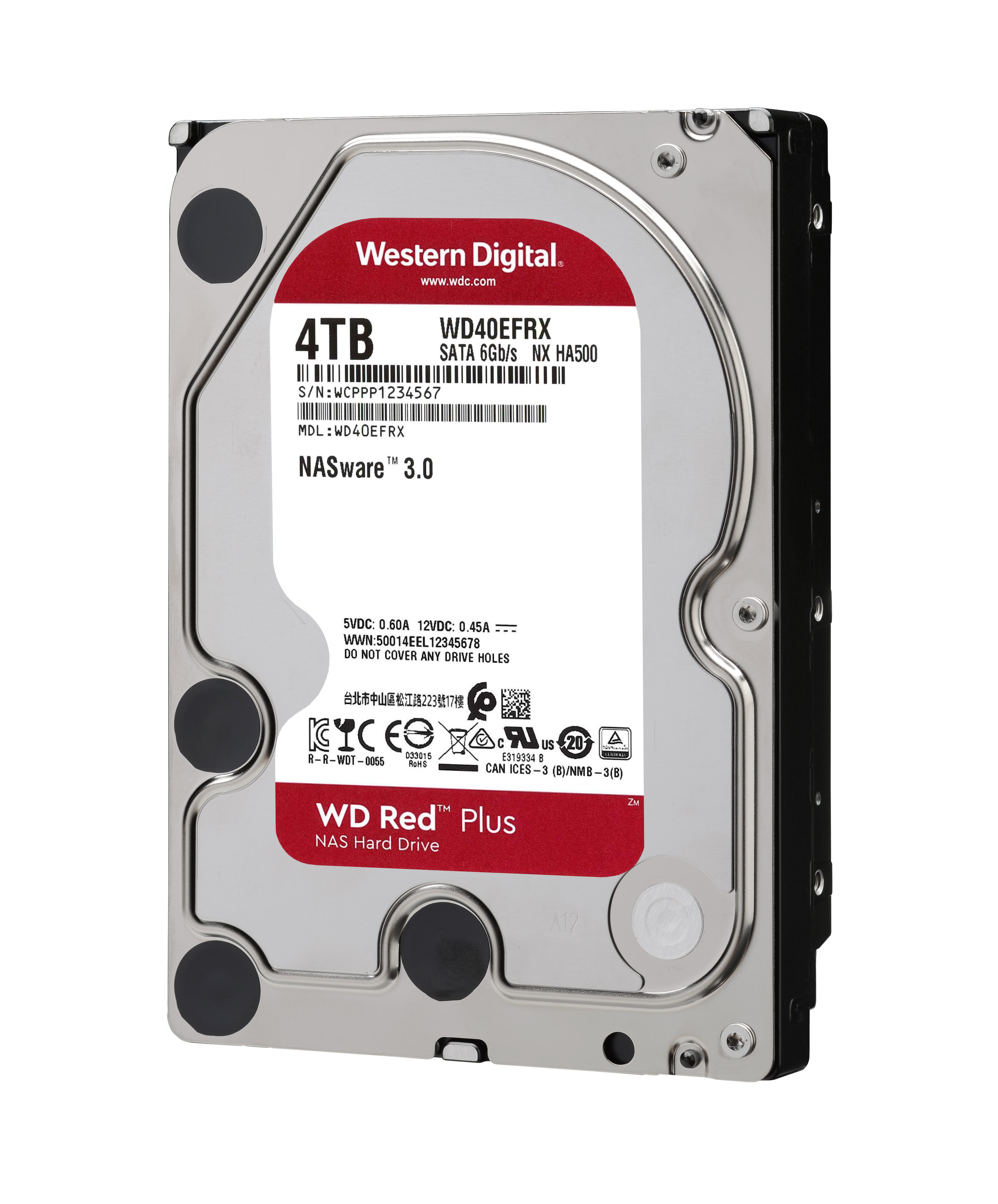 WD Red™ Plus Festplatte Bulk, 4 TB HDD SATA 6 Gbps, 3,5 Zoll, intern