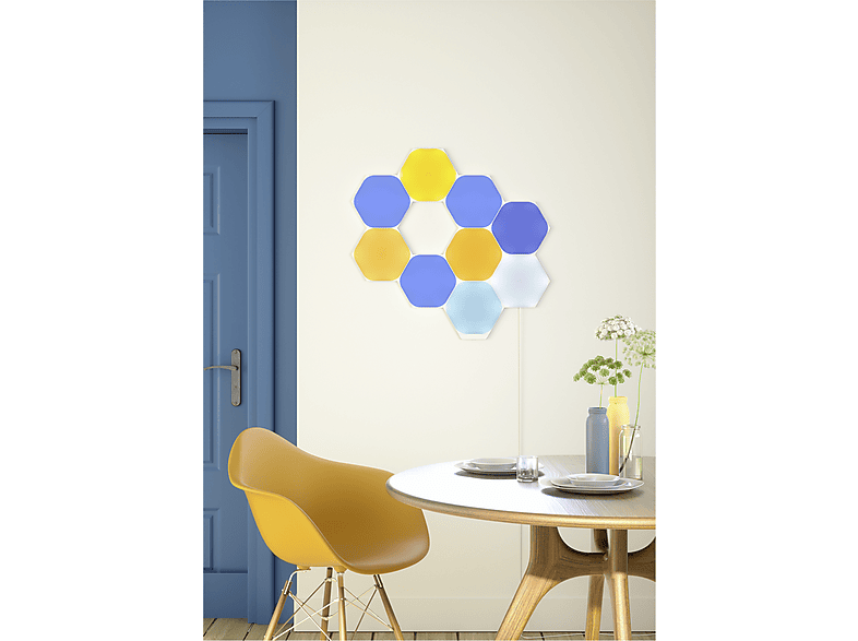 Nanoleaf Shapes Hexagons Smart Lighting Panel Starter Kit, 9 Panels (NL42-0002HX-9PK) Light Panels Weiß Starter Kit mit 9 Panels — Foto 3 von 5