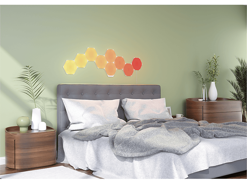 Nanoleaf Shapes Hexagons Smart Lighting Panel Starter Kit, 9 Panels (NL42-0002HX-9PK) Light Panels Weiß Starter Kit mit 9 Panels — Foto 4 von 5