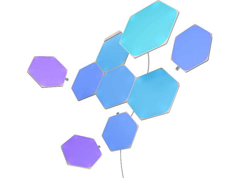 Nanoleaf Shapes Hexagons Smart Lighting Panel Starter Kit, 9 Panels (NL42-0002HX-9PK) Light Panels Weiß Starter Kit mit 9 Panels