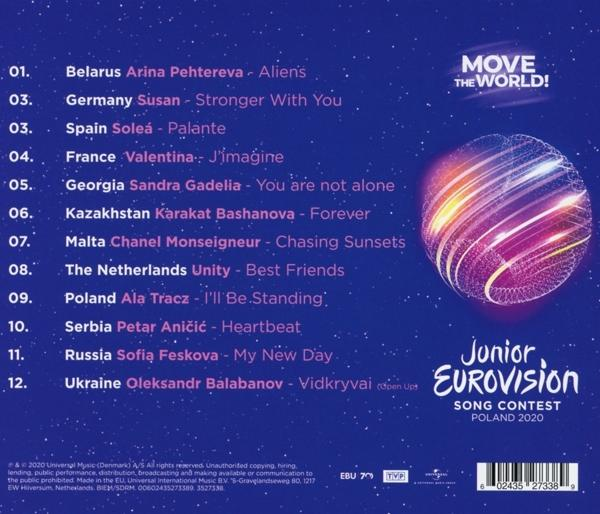 Liste der Teilnehmer des Junior Eurovision Song Contest 2020 in Polen mit einem bunten Globus.