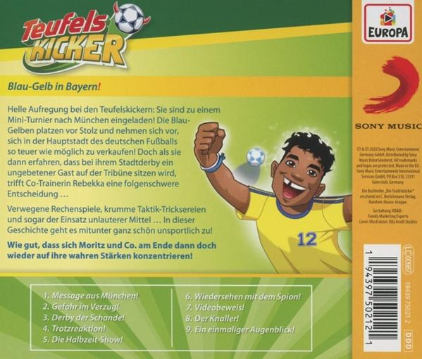 Rückseite einer Teufels Kicker CD mit einer Zeichentrickfigur.