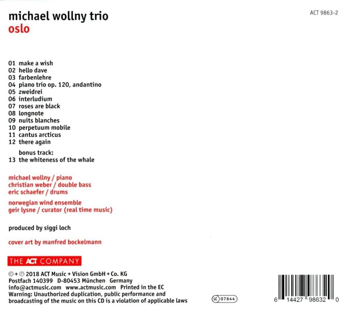 Rückseite einer CD mit Trackliste. Name des Künstlers und Albumtitel sind sichtbar. Schwarzer Text, weißer Hintergrund.