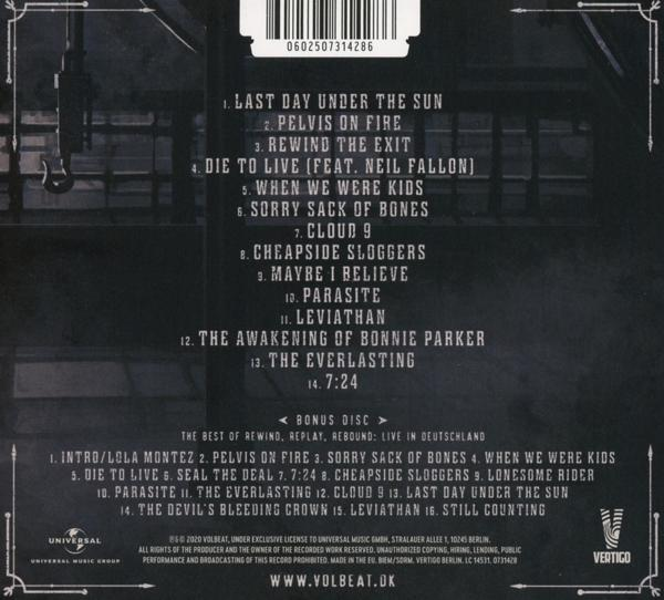 Die Rückseite einer CD mit einer Titelliste.