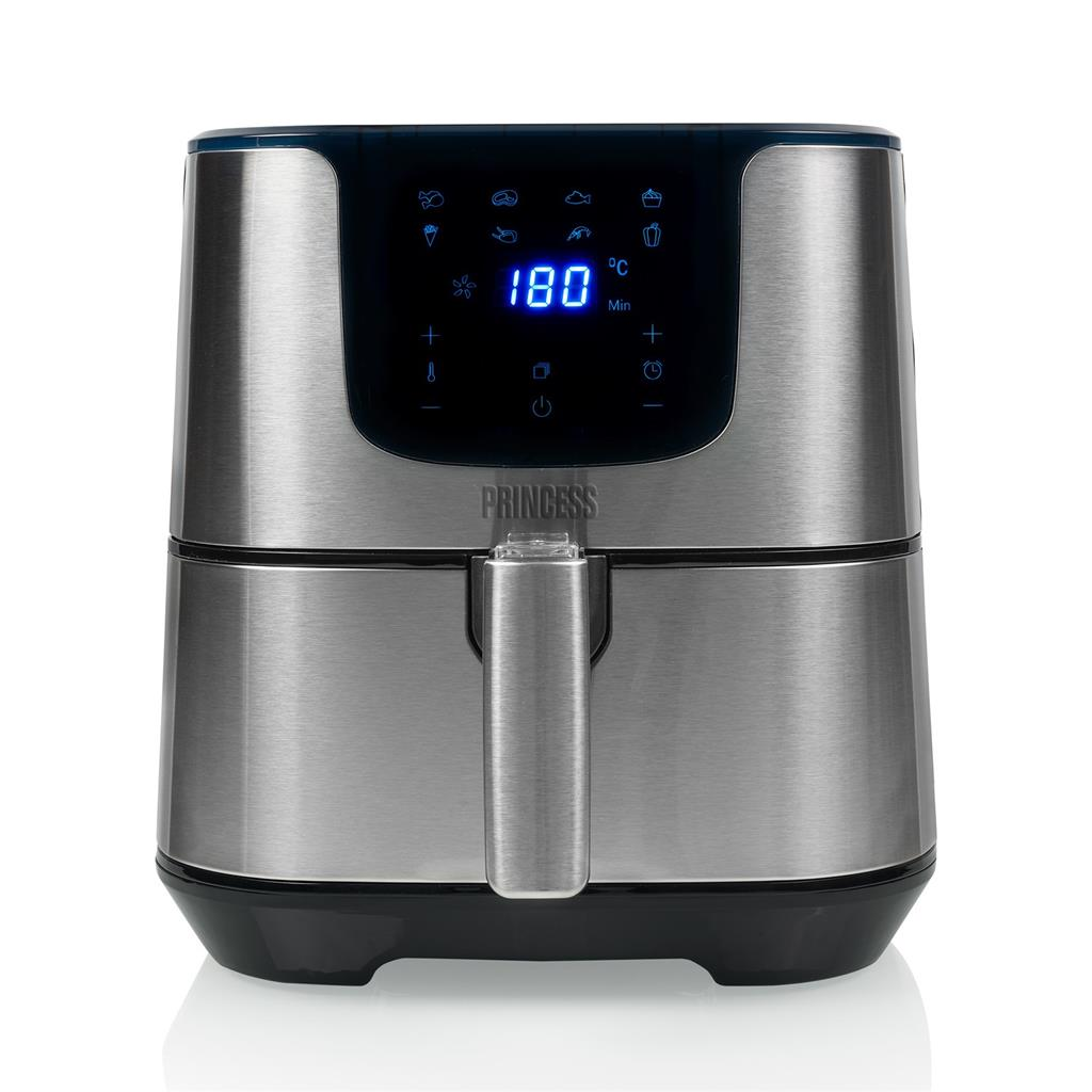 PRINCESS Digitale Heißluft-Friteuse Deluxe XXL 5.2l (182060) Fritteuse (1700 Watt, Silber)