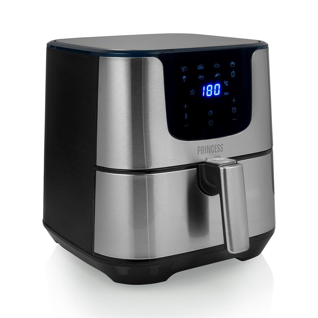 PRINCESS Digitale Heißluft-Friteuse Deluxe XXL 5.2l (182060) Fritteuse (1700 Watt, Silber)