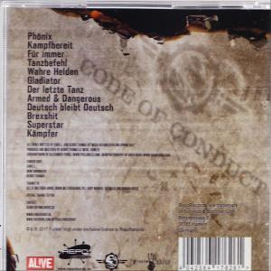 Die Rückseite einer CD-Hülle mit deutschem Text. Die CD-Hülle hat eine Titelliste und einen Barcode.