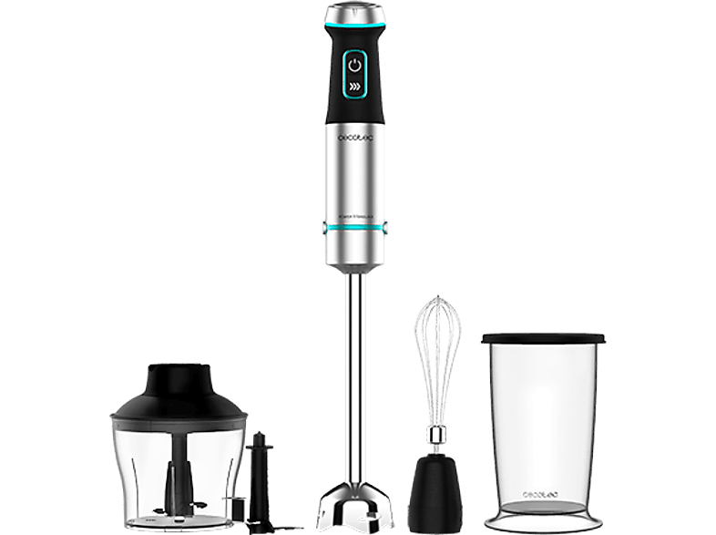 Batidora de mano - Cecotec Power Titanblack 1200 XL Cream&Crush, W, 600 ml, Inox