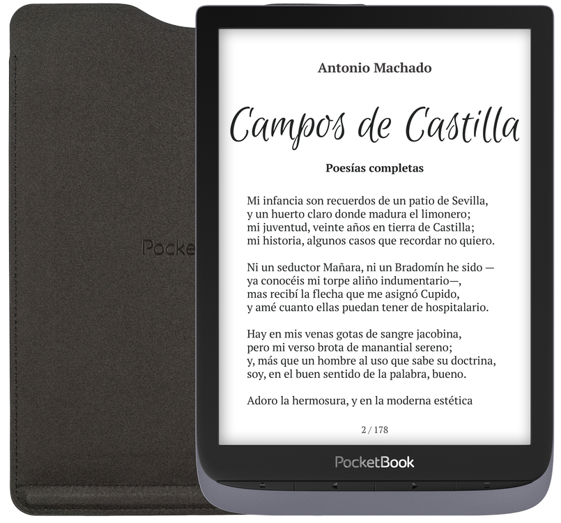 Pocketbook Lector De libros inkpad 3 pro 16 gb memoria pantalla eink carta 198 cm 78 pulgadas smartlight wifi ipx8 color gris metalizado ereader 7.8 16gb 8 1900