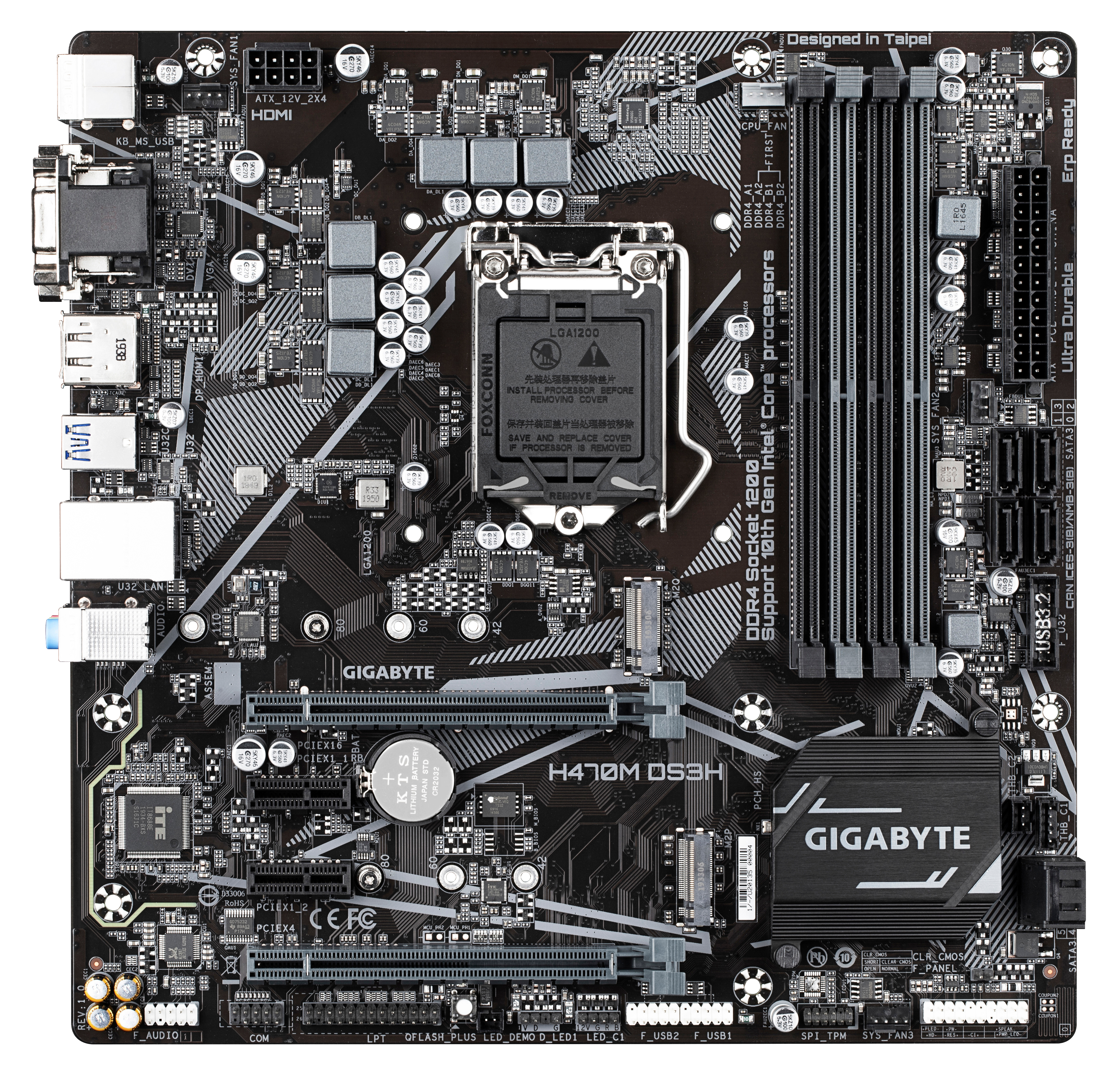 GIGABYTE H470M DS3H Mainboard Schwarz
