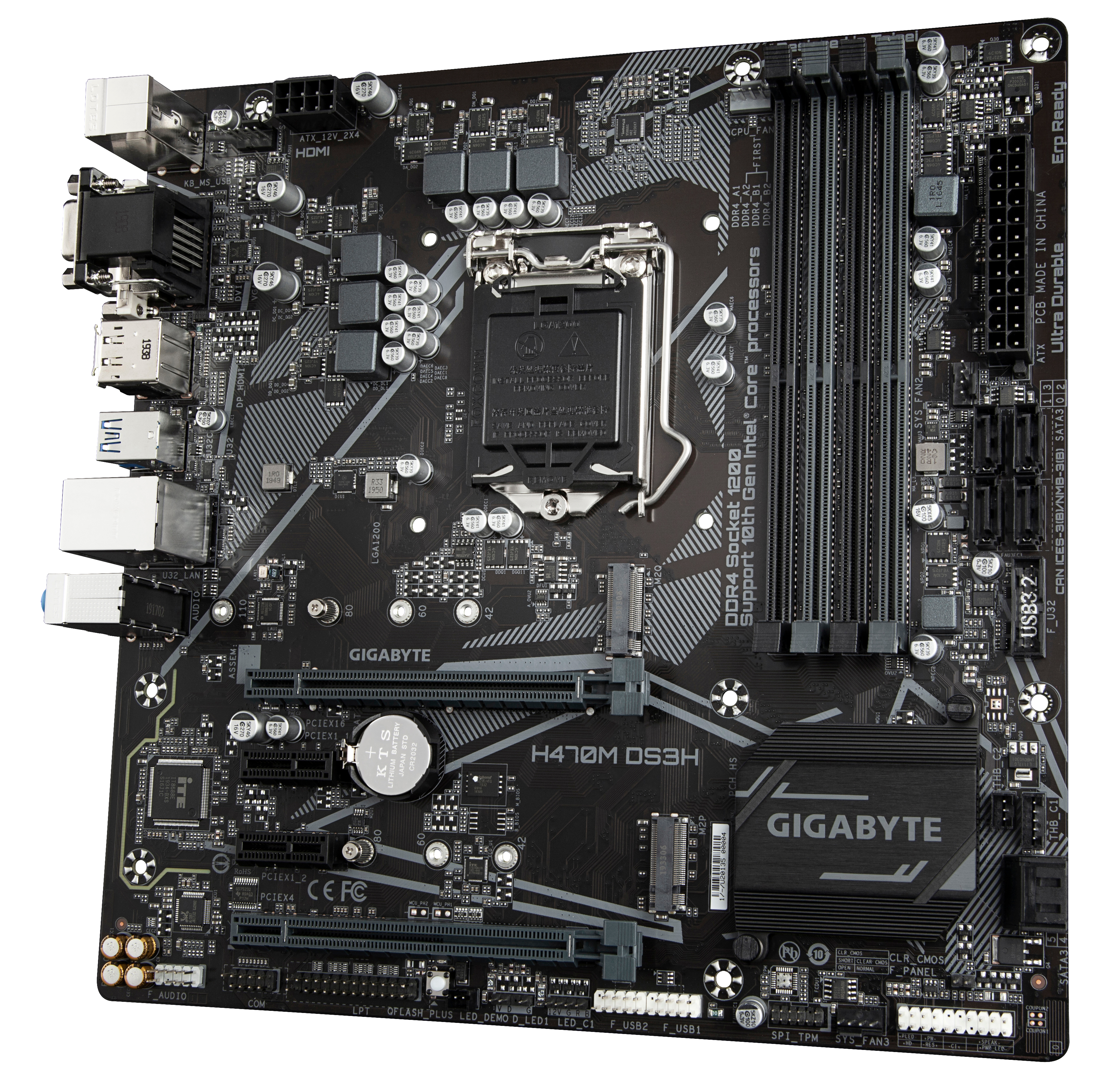GIGABYTE H470M DS3H Mainboard Schwarz