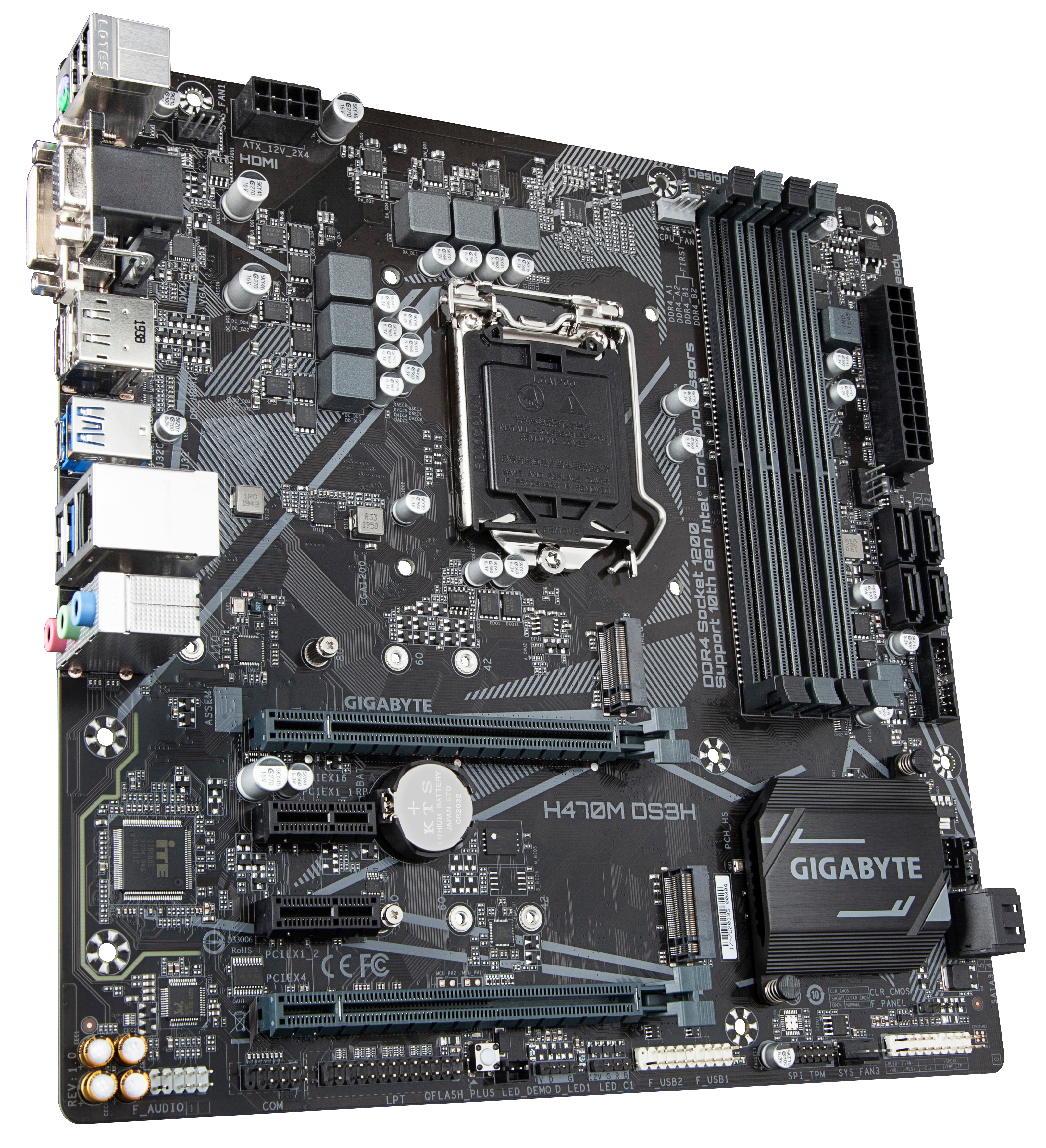 GIGABYTE H470M DS3H Mainboard Schwarz