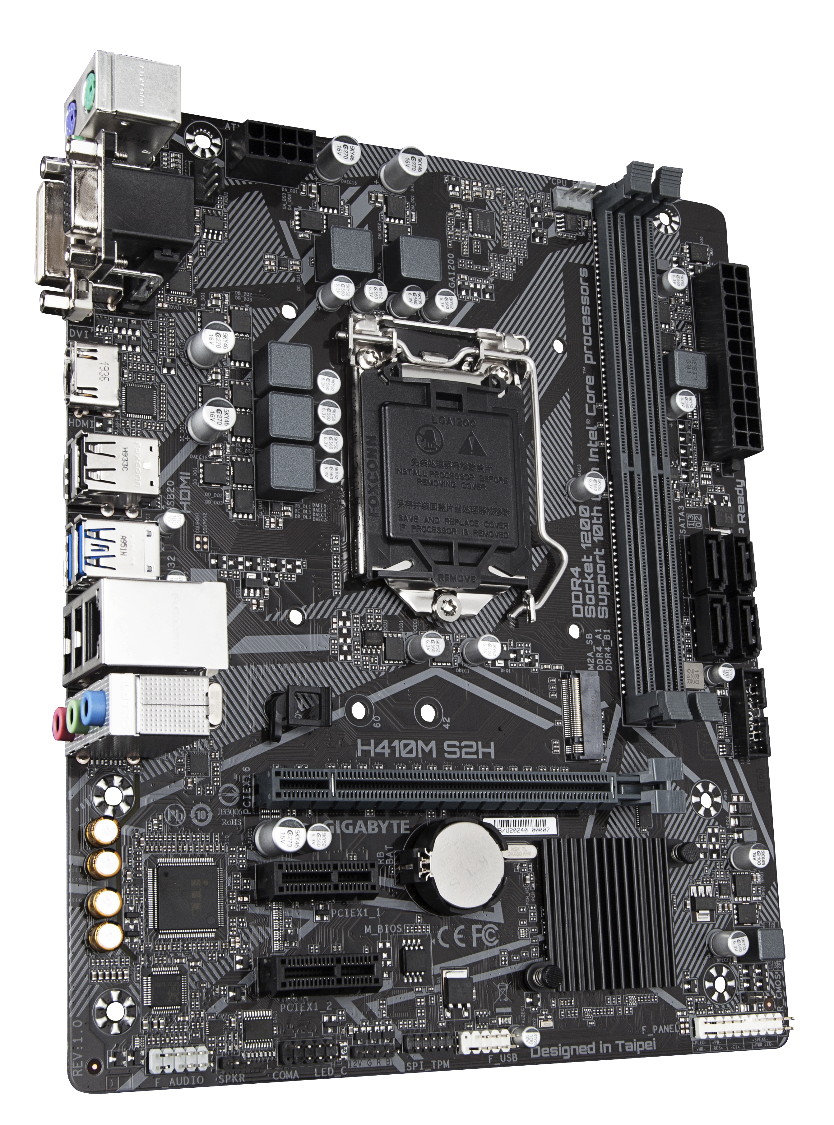 GIGABYTE H410M S2H Mainboard Schwarz