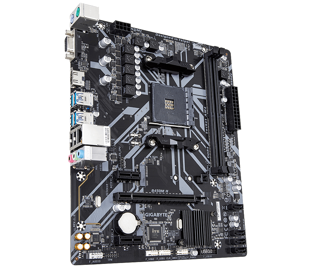GIGABYTE B450M H Mainboard Schwarz