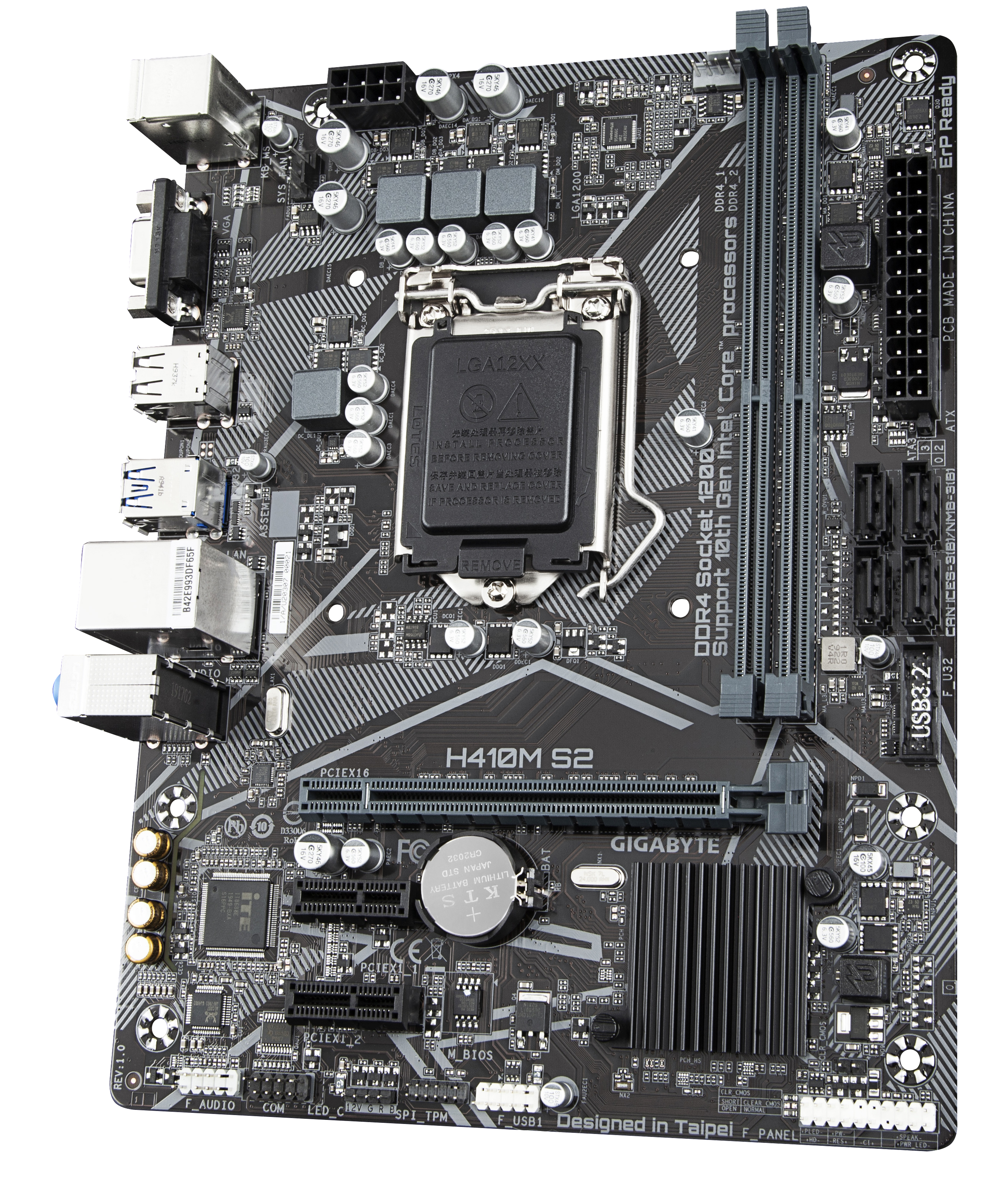 GIGABYTE H410M S2H Mainboard Schwarz