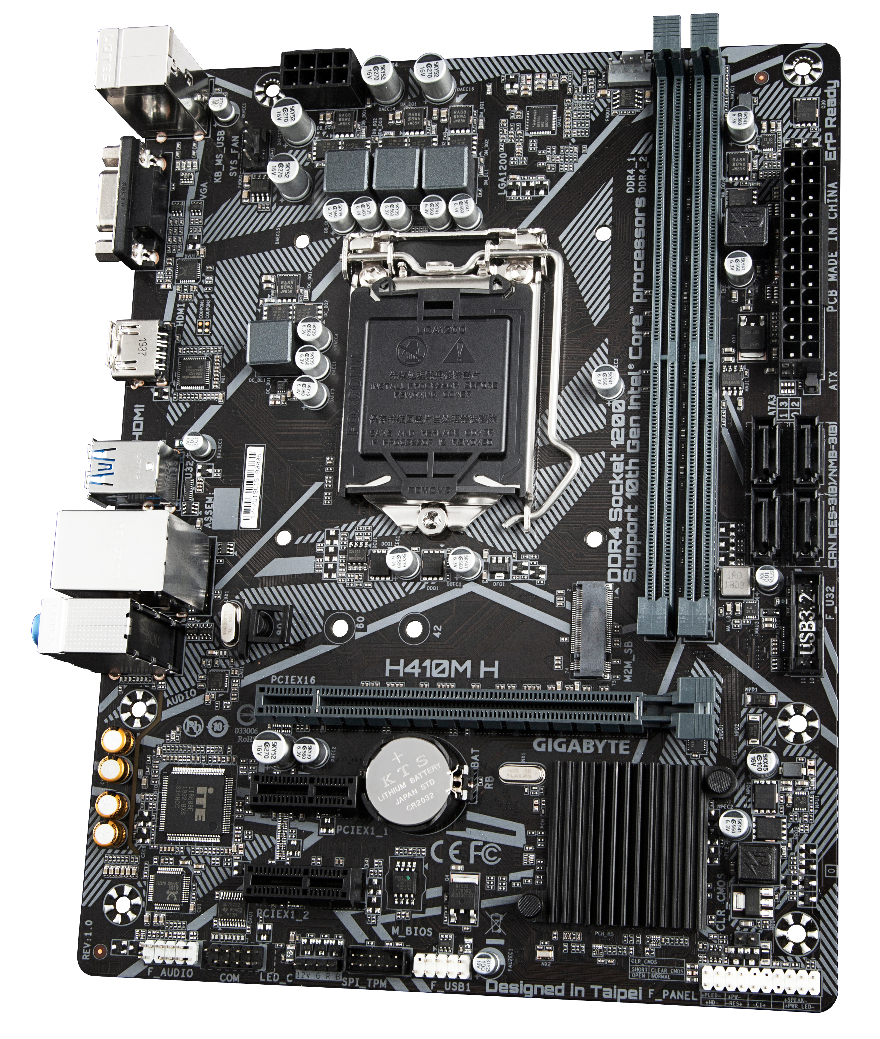 GIGABYTE H410M H Mainboard Schwarz