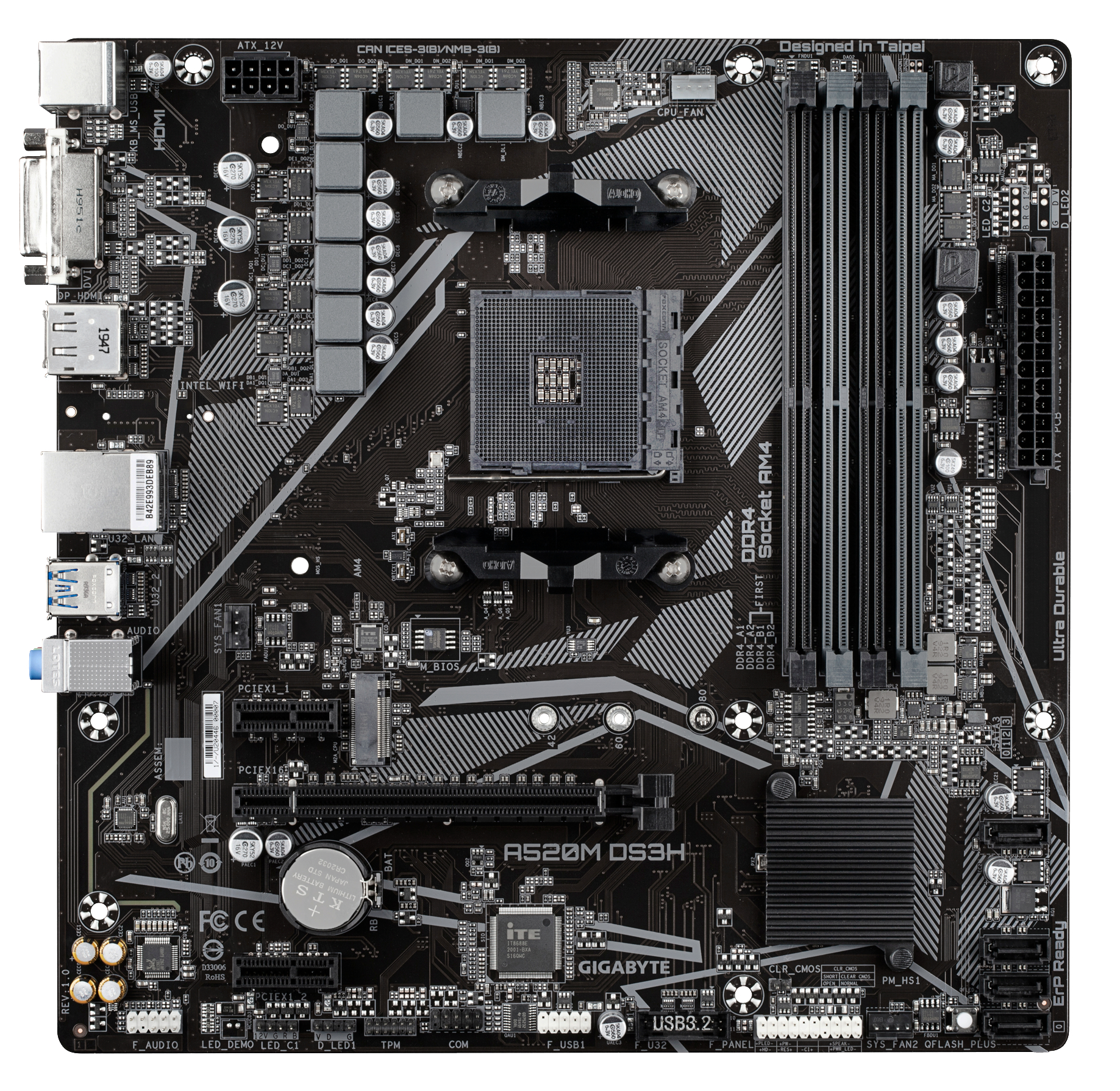 GIGABYTE A520M DS3H Mainboard Schwarz