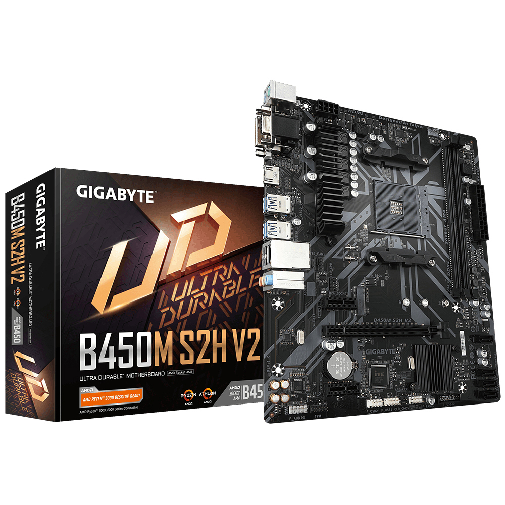 GIGABYTE B450M S2H V2 Mainboard Schwarz