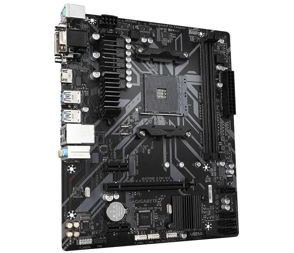 GIGABYTE B450M S2H V2 Mainboard Schwarz