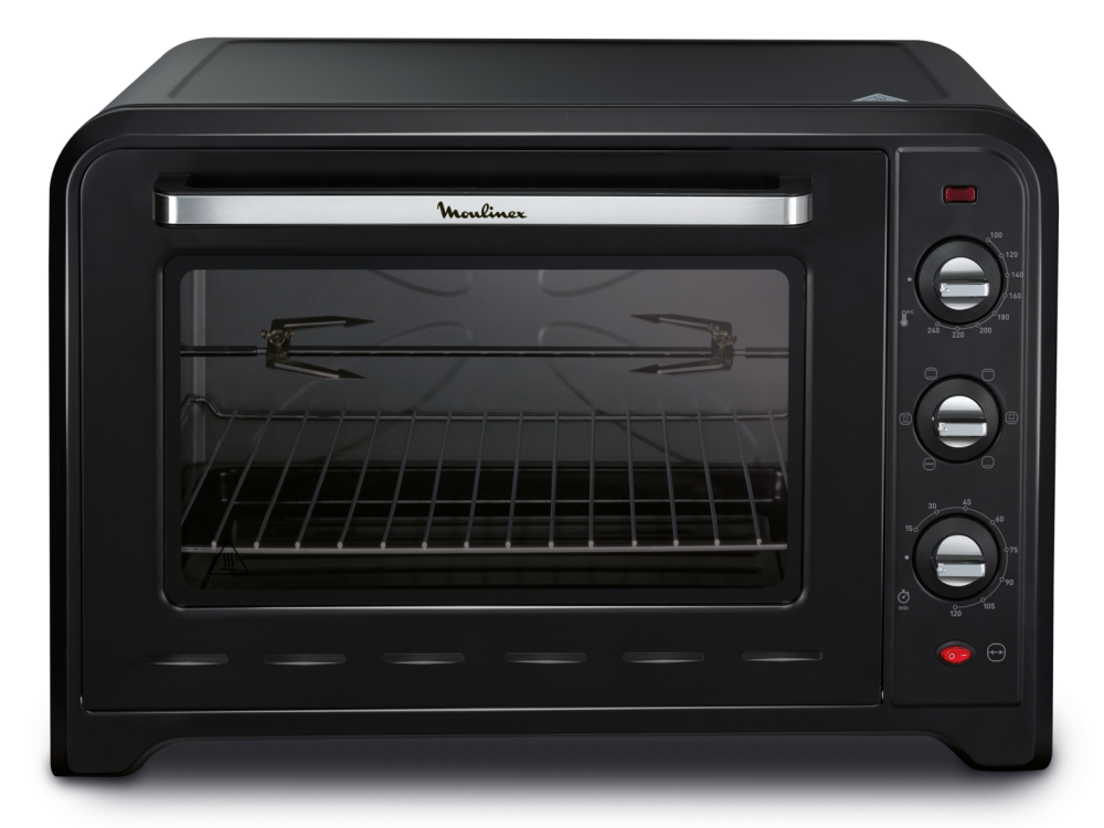 Mini horno - Moulinex OX4958, 2200 W, 60 l, 7 modos, Función grill, Termostato, Negro