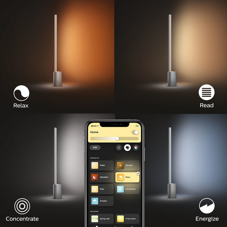 Lámpara - Philips Hue Ambiance White & Color Signe, Inteligente LED, Luz blanca y colores, Bluetooth, Plata