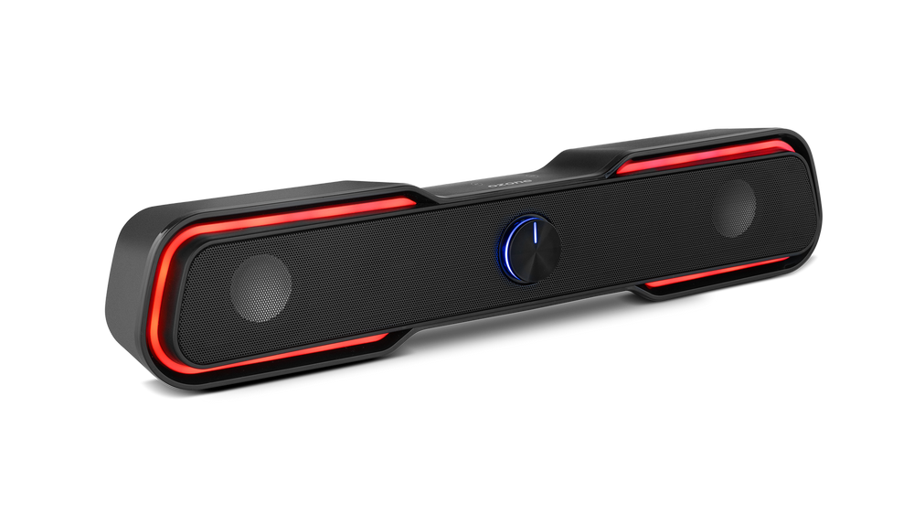 Barra de sonido - Ozone Solo, Gaming, Bluetooth, 3.5, Para PC, 6W RMS, USB, Jack 3.5, Táctil, RGB, Negro