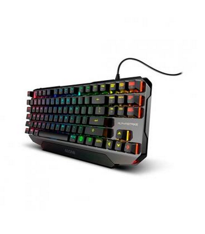 Teclado gaming - Ozone Alpha Strike, USB, Mecánico, Iluminación LED RGB, Negro