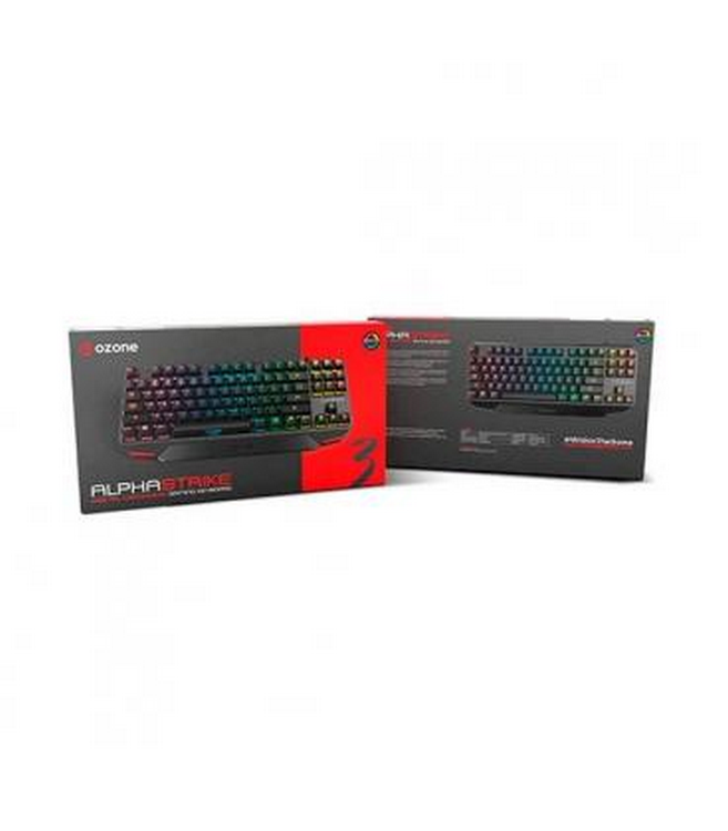 Teclado gaming - Ozone Alpha Strike, USB, Mecánico, Iluminación LED RGB, Negro