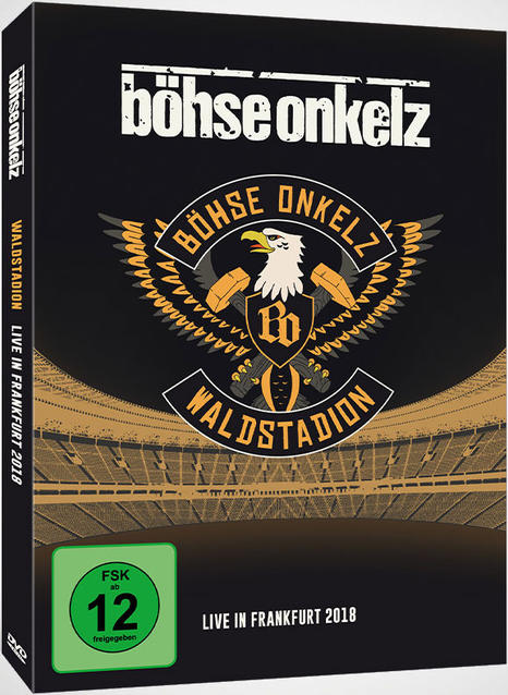 DVD-Hülle mit "Böhse Onkelz" Logo, Adler und Stadion. FSK 12.