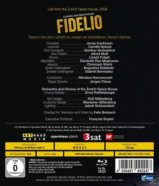 Günther Groissbock, Jonas Kaufmann, Camilla Nylund, Laszlo Polgar, Orchester Der Oper Zürich, Nikolaus Harnoncourt, Alfred Muff - Fidelio  - (Blu-ray)