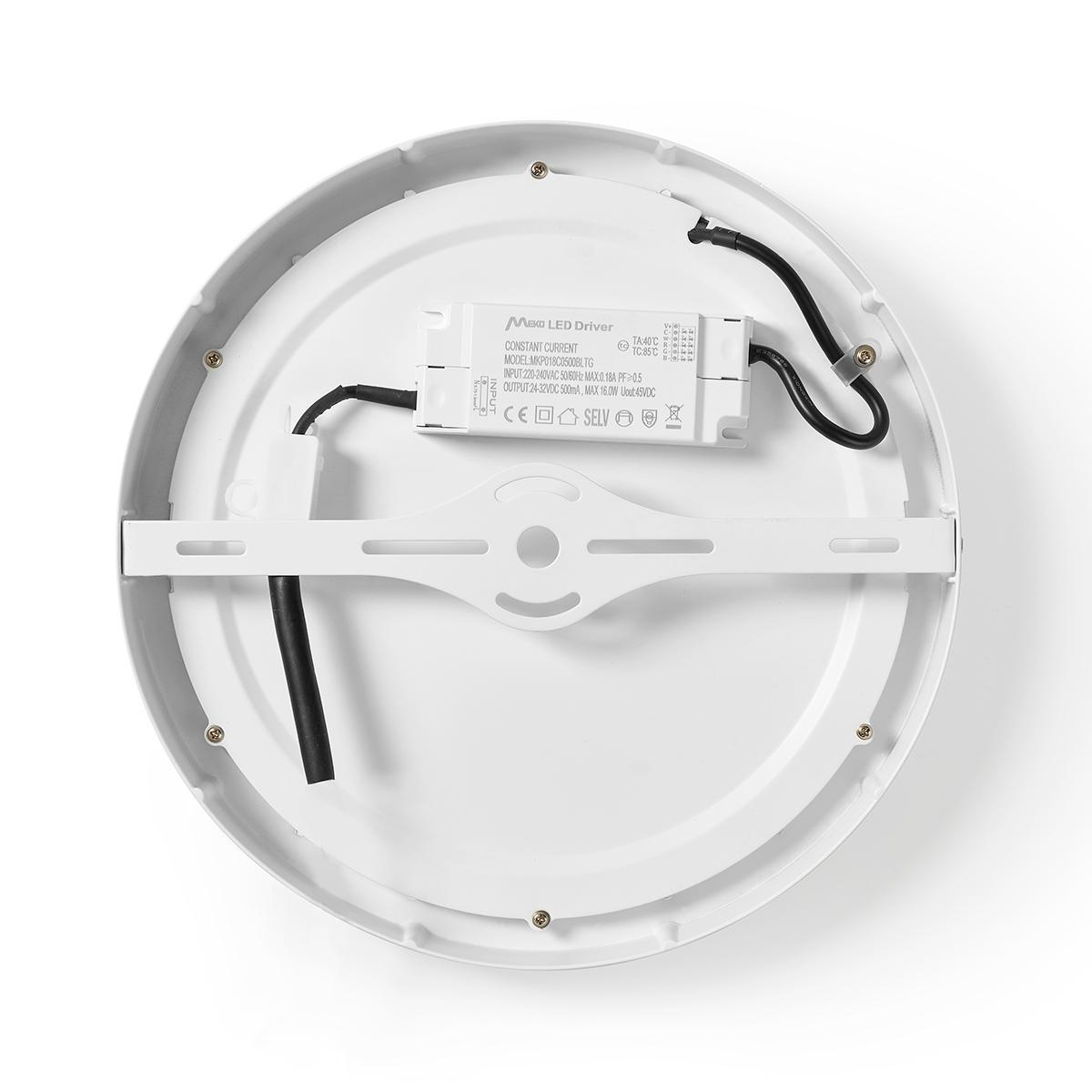 NEDIS Intelligens Wi-Fi-s mennyezeti lámpa, kerek, 30cm, 18W, 1400 lm, meleg és hideg fehér (WIFILAW20WT)