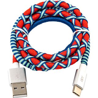 ISY USB-kabel - USB-C 1 m Rood / Blauw (IUC-4100-RB-C)