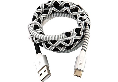 ISY USB-kabel - USB-C 1 m Zwart / Wit (IUC-4100-SB-C)