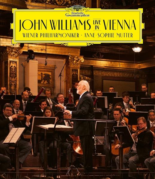 CD-Cover mit Orchester und Text: John Williams Live in Vienna, Wiener Philharmoniker.