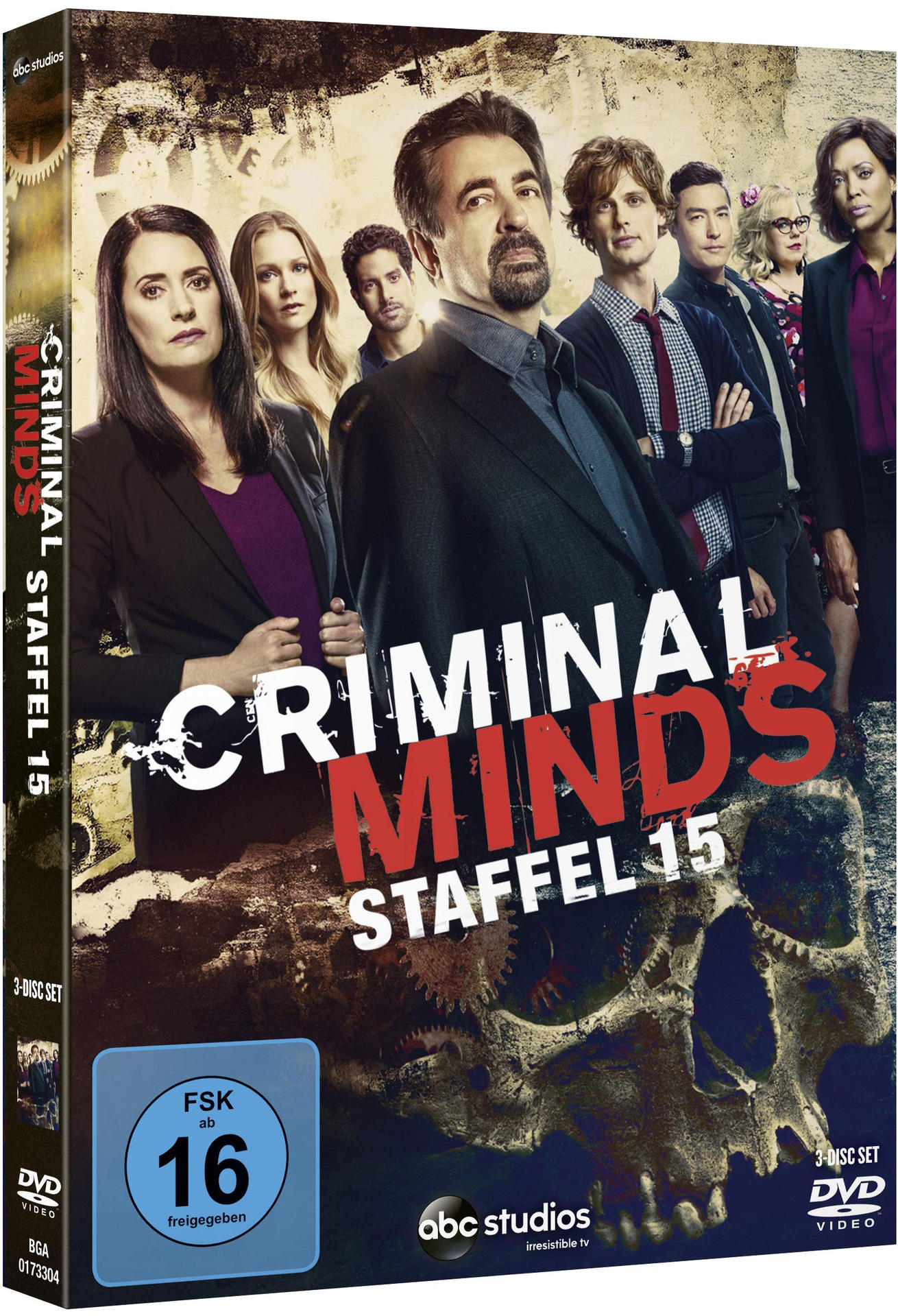 DVD-Cover für Criminal Minds. Die Hauptdarsteller sind zu sehen. Text auf Deutsch.