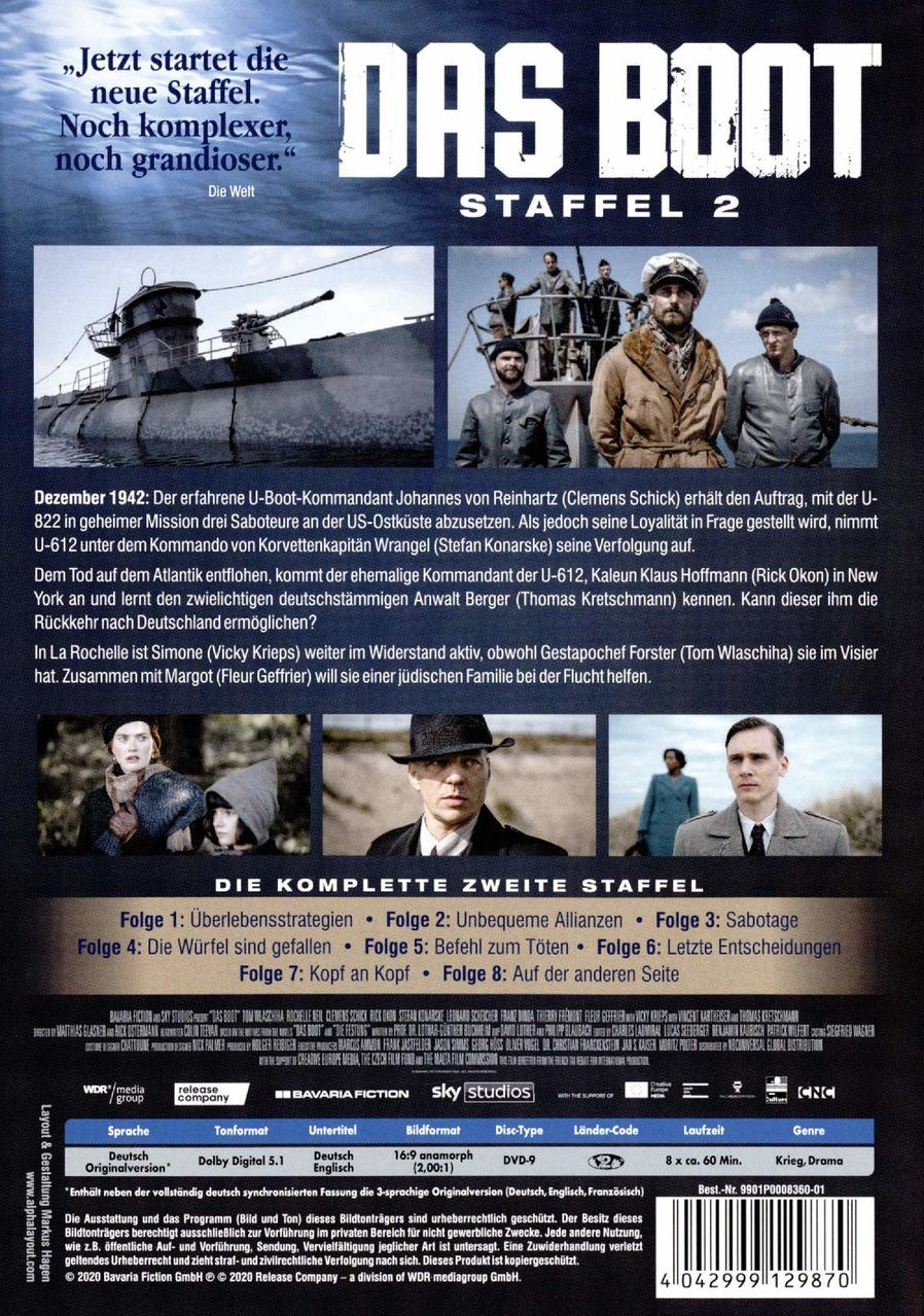 DVD-Cover, deutscher Text, U-Boot auf dem Cover, mit Schauspielern.