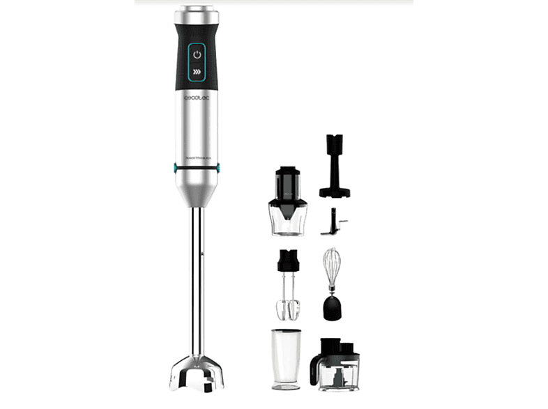 Batidora de mano - Cecotec Power TitanBlack 1500 XL TotalMix, W, Turbo, Cuchillas titanio, Inox