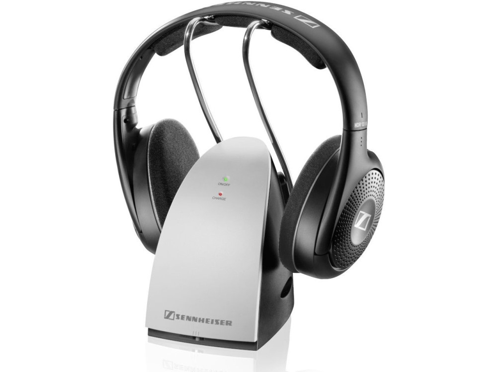 Auriculares inalámbricos - Sennheiser RS120, De diadema, Para TV, Radiofrecuencia, Negro + Base carga