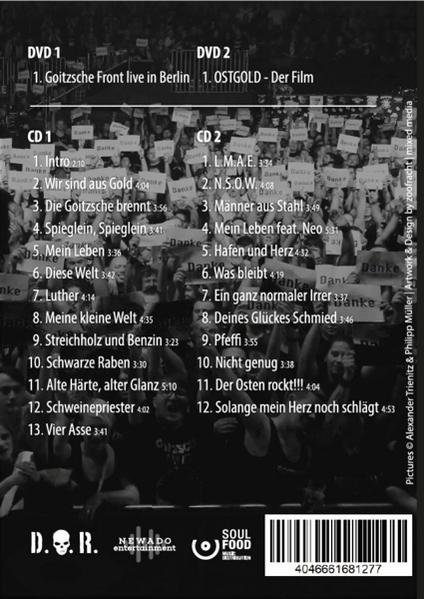 DVD-Cover mit Titellisten und Hintergrund einer Menschenmenge.