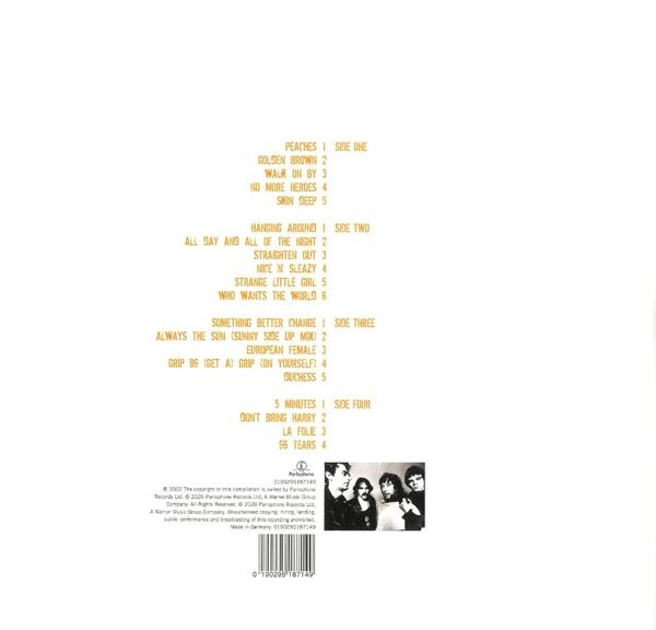 Albumcover mit Songliste auf gelbem Hintergrund. Der Künstlername steht unten.