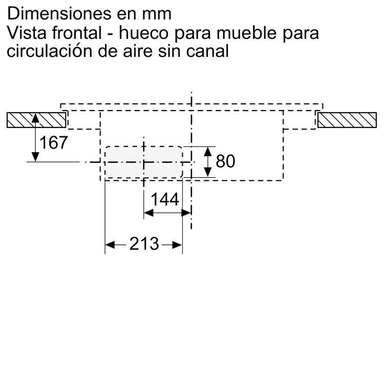 Dibujo técnico con dimensiones y medidas en mm.