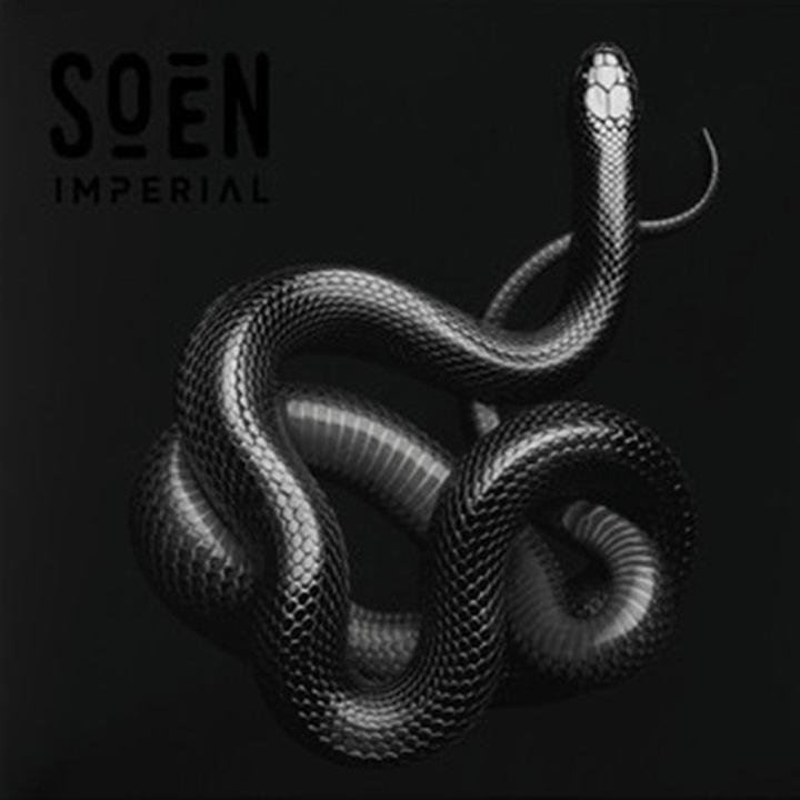 Albumcover mit einer schwarzen Schlange, die sich auf schwarzem Hintergrund windet. SOEN IMPERIAL steht oben.