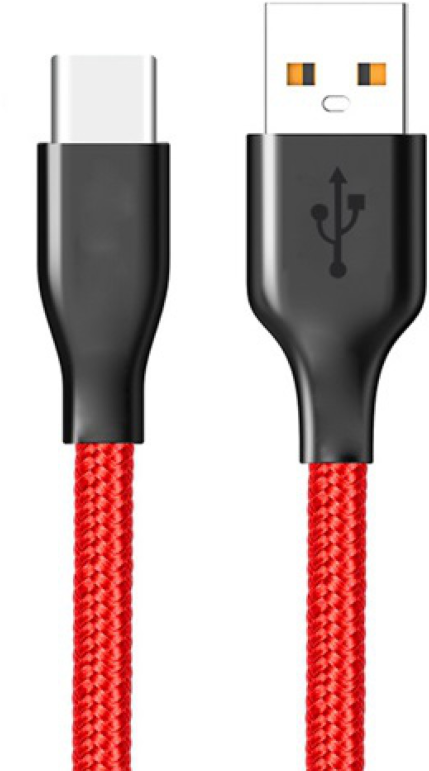 CELLECT Szövet borítású Type-C adatkábel, Piros